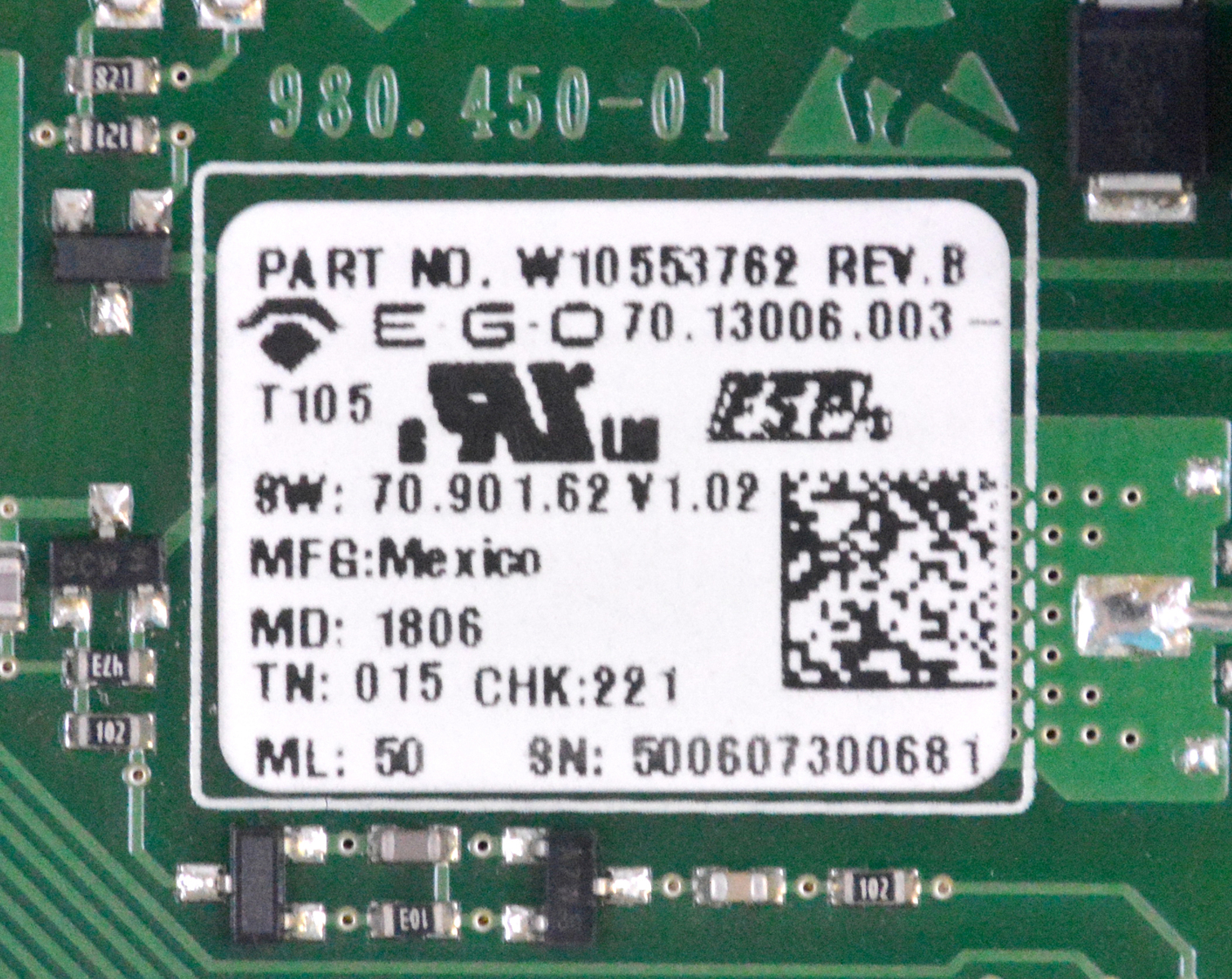 Whirlpool WPW10553762