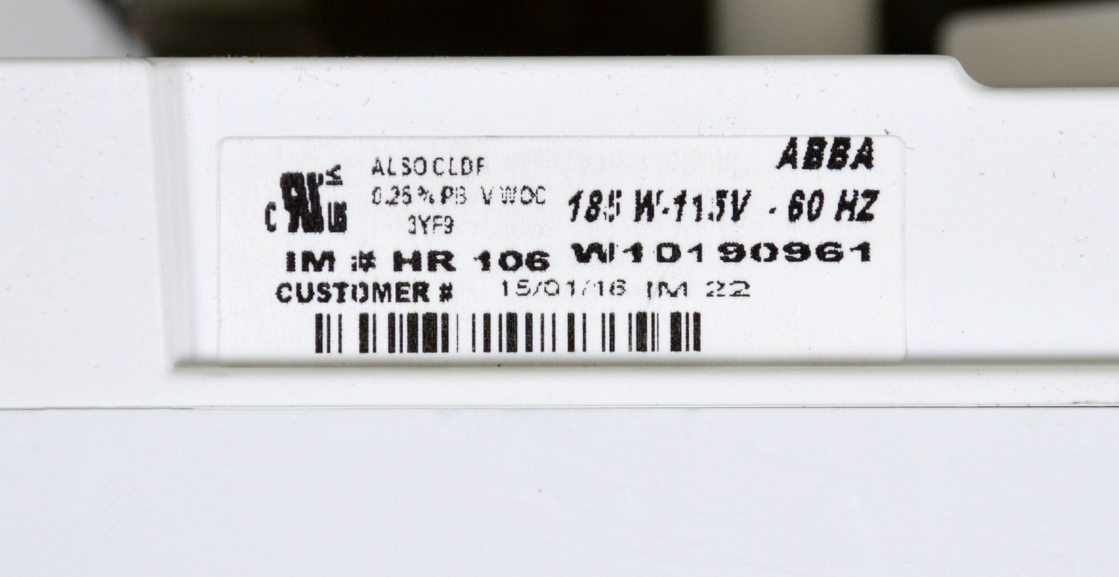 Whirlpool WPW10190961