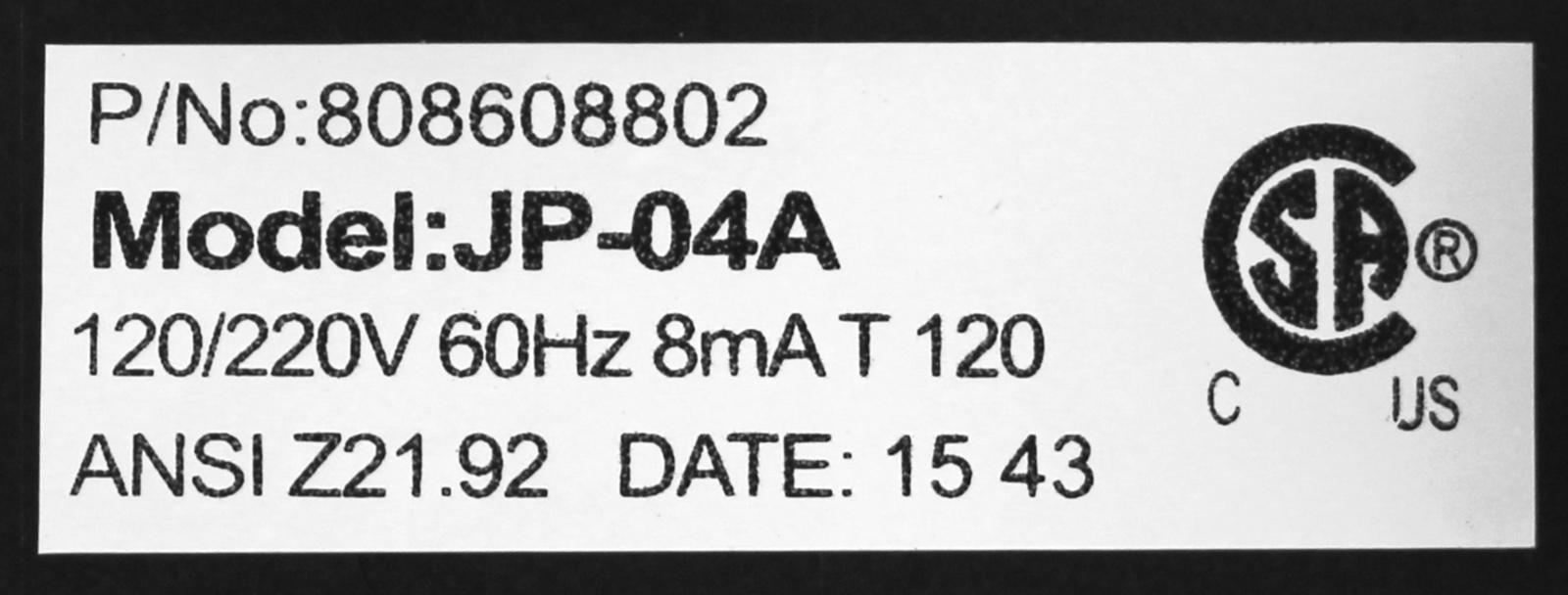 GE 808608802