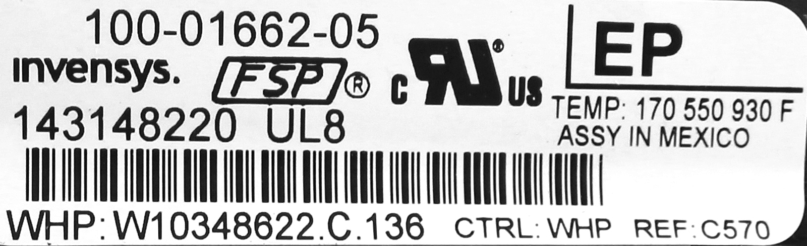 Whirlpool WPW10734612