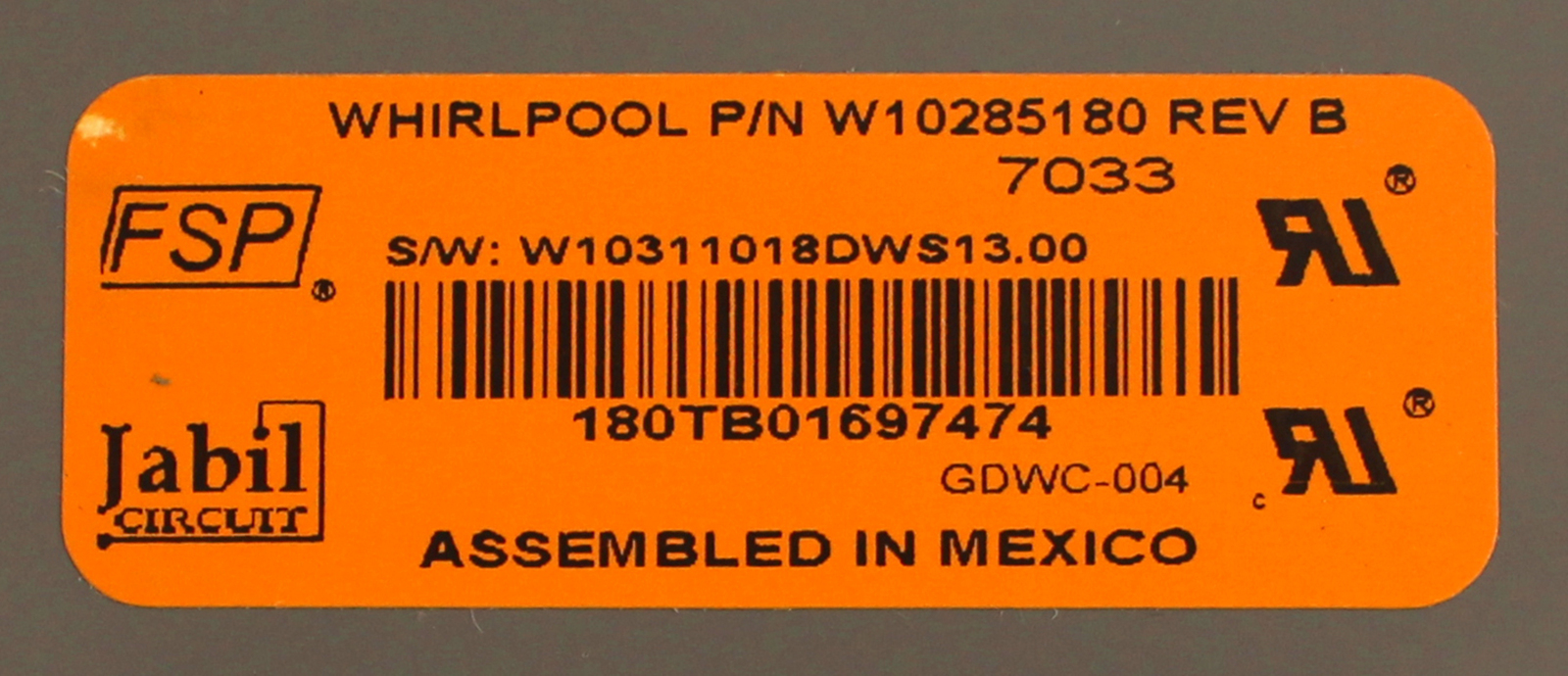 Whirlpool WPW10285180
