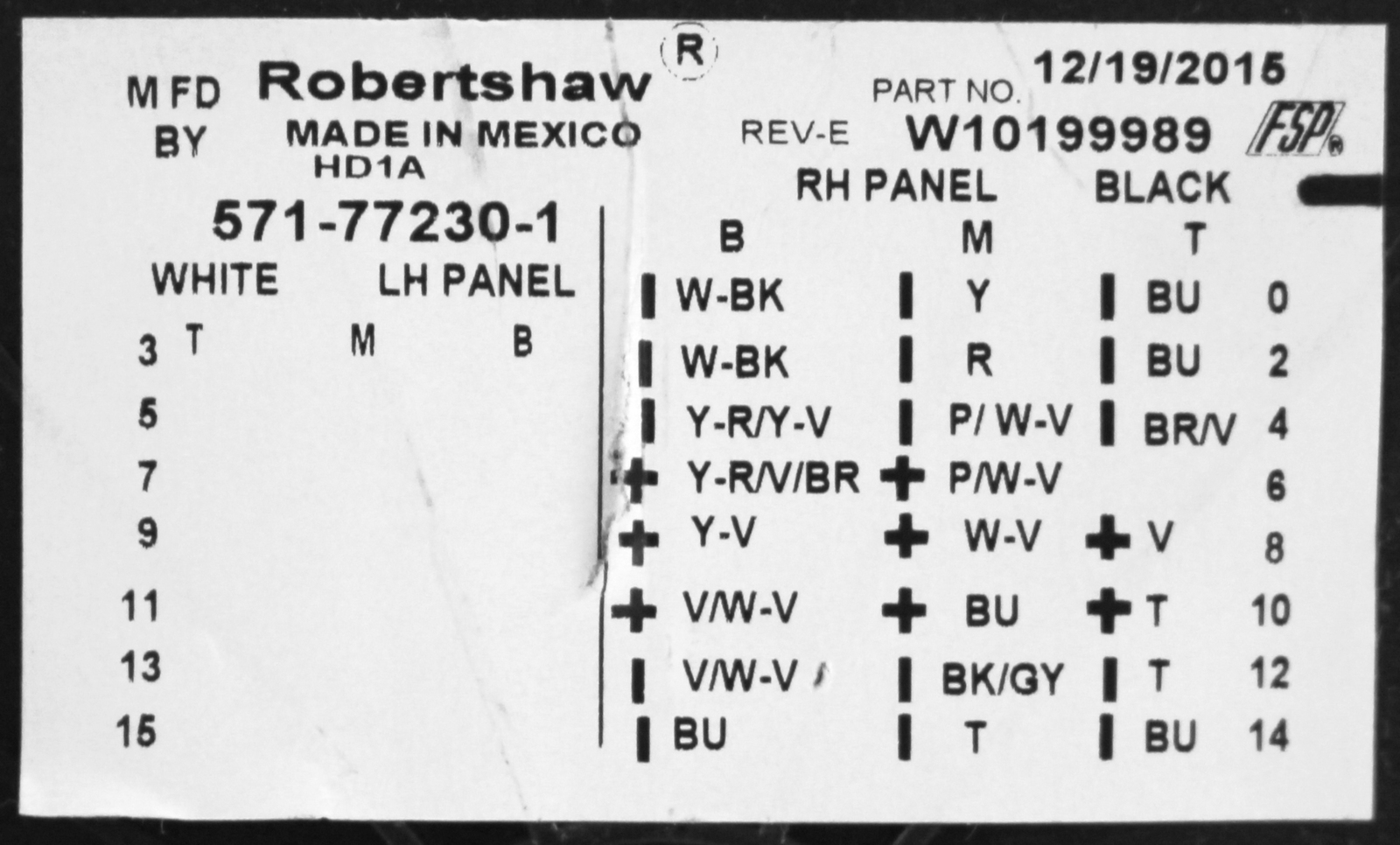 Whirlpool WPW10199989