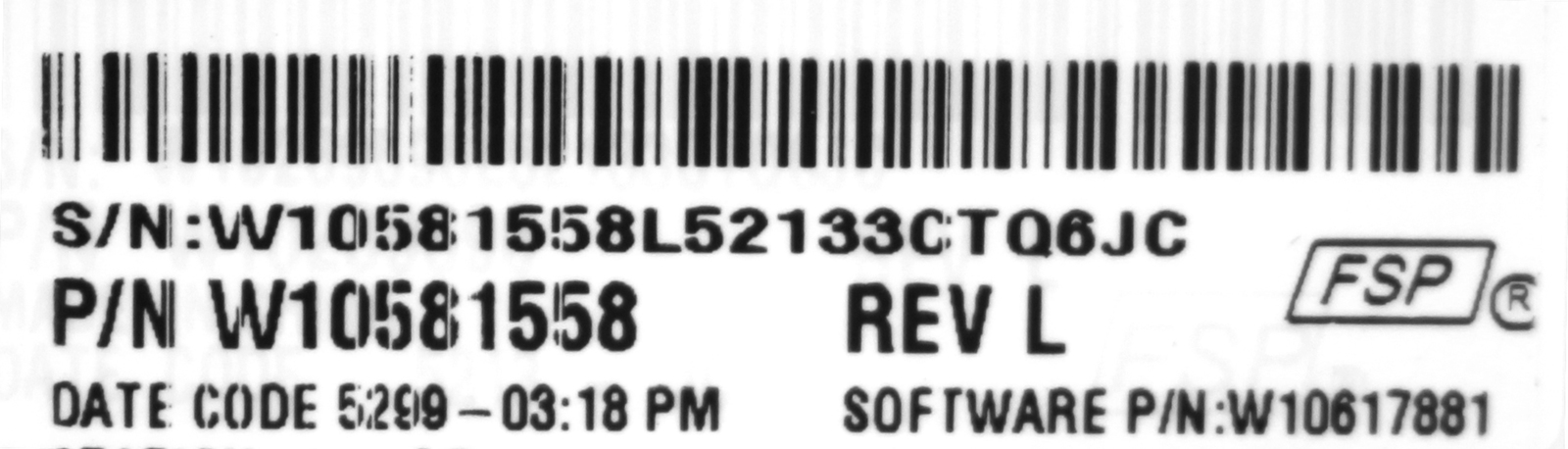 Whirlpool W10581558