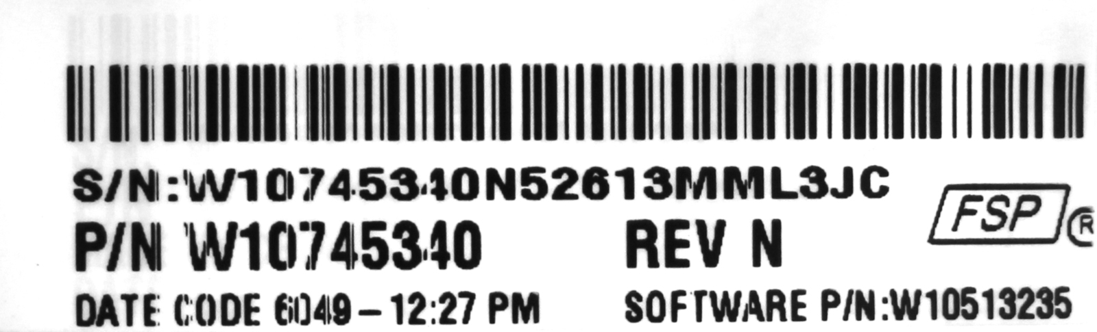 Whirlpool W10745340