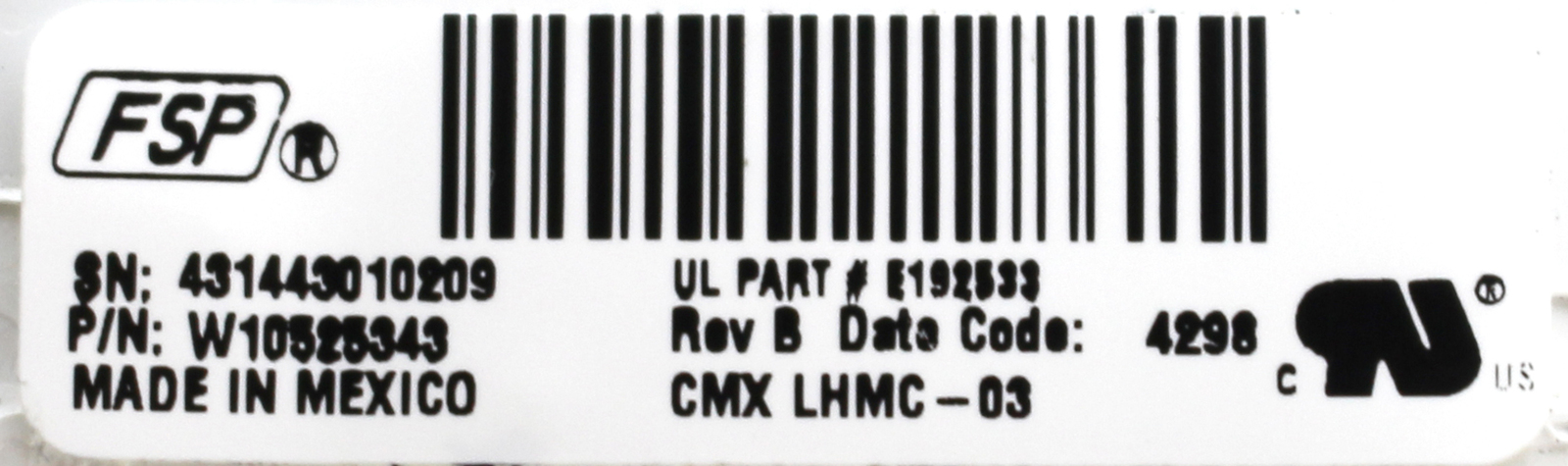 Whirlpool WPW10525364