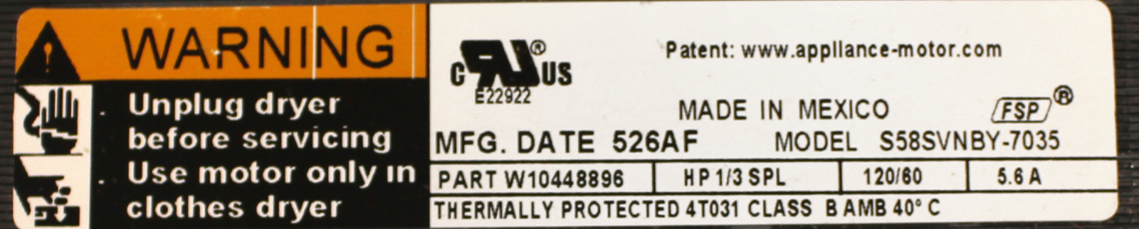 Whirlpool WPW10448896