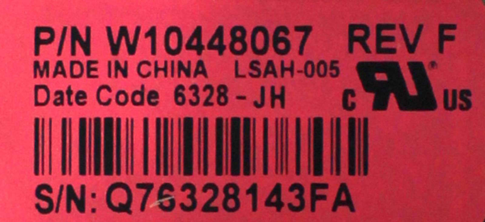 Whirlpool WPW10739349