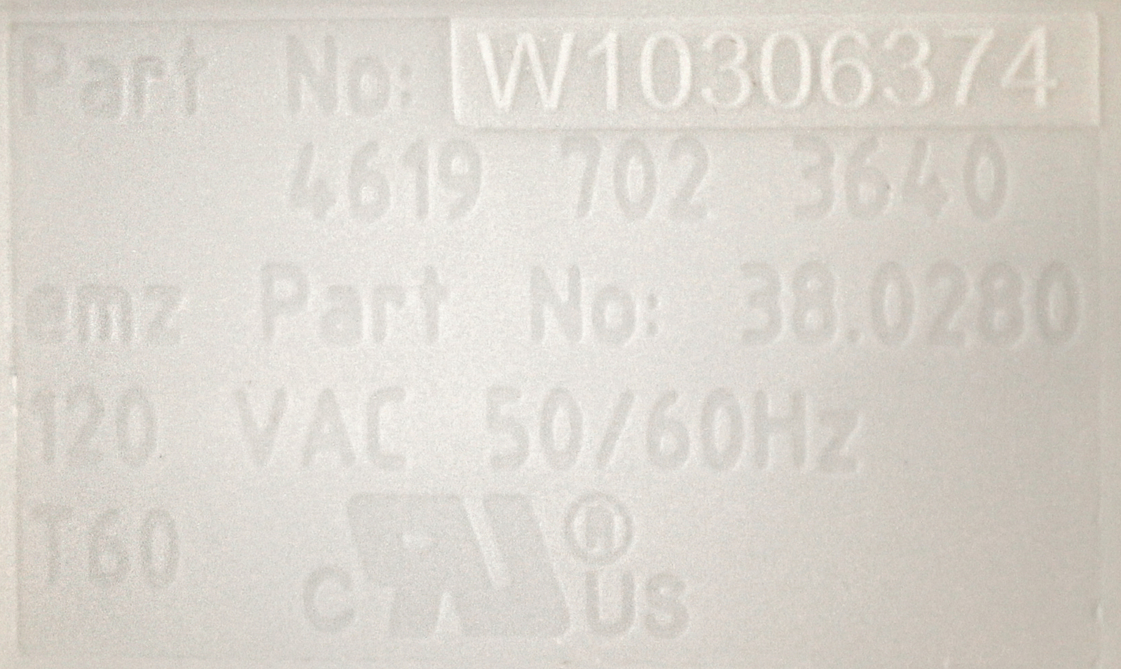 Whirlpool WPW10306374
